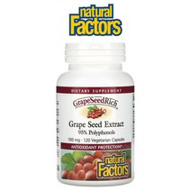네추럴팩터스 포도씨 GrapeSeed 100mg 120 베지캡슐 Polyphenol
