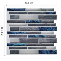 폴리싱타일 Self Adhesive Kitchen Waterproof Vinyl Mosaic Peel and Stick backsplash Wall Sticker Tiles, [02] 10pieces, [12] MSOB013