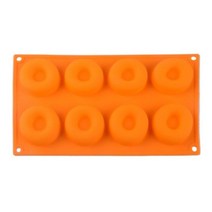 실리콘 도넛 몰드 초콜릿 비 스틱 베이킹 패스트리 빵 케이크 DIY 트레이 디저트 만들기 도구, 8 Hole-Orange