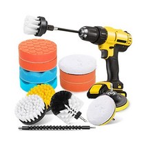 HIWARE 16p 드릴 브러시 자동차 디테일링 연마 버핑 패드 인테리어 보트 카펫 장식품 욕실 청소 확장 부착 강모 파워 스크러버, 한개옵션0