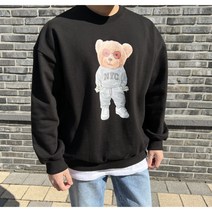 영앤리치 오버핏 남녀공용 프린팅 곰돌이 맨투맨