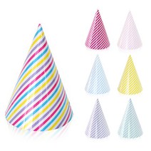 롤리팝 파티 고깔모자 6개 생일파티 꼬깔 모자 백일, 옐로우