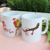 아트박스/꾸밈 tk278-디자인머그컵2p-꽃과새, 본품