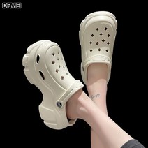 DFMEI 동굴신발 여자 아웃도어 여름 통굽 미끄럼방지 트렌드 아웃도어 오피스 키높이 비치백 헤드 샌들