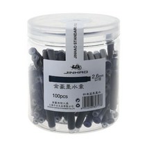 100pcs Jinhao 유니버설 블랙 블루 만년필 잉크 Sac 카트리지 2.6mm 리필 학교 오피스 문구, 01 Blue black