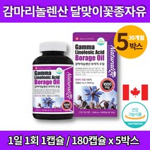 여성 보라지 오일 유 감마리놀렌산 보라지꽃 종자유 BORAGE OIL 지엘에이 오메가6 60대 여성 선물 영양제 식약처 인증, 5박스