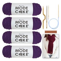 [니뜨] 모드케이크 목도리털실 4p DIY 세트, 20_퍼플