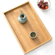 룩홈 우드 사각 트레이 쟁반 나무