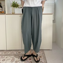 루끄리드 남자 시원한 여름바지 벌룬팬츠 린넨 와이드 냉장고바지 빅사이즈
