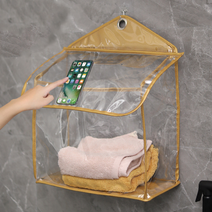 욕실 수건 의류 휴대폰 방수 벽걸이 대용량 정리함, 골드, 1개