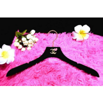 벨벳 고급옷걸이 샤st 옷걸이바지걸이 스웨이드재질 금장로고, 1개, 원형고리/좁은어깨 옷걸이