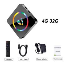 스마트 고속 셋톱 박스 안드로이드 와이파이 음성, 22.영국 플러그 - 4G 32G