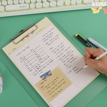 노트 귀여운 모눈 대떡메모지 B5 크림베어 떡메 떡메모지 패드 공시생, 가로형 - 핑크