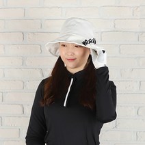 여성 레터링 봄 여름 골프 버킷 햇 벙거지 모자, 화이트