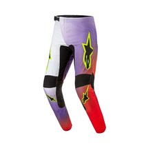 Alpinestars Fluid Lurv/Lucent 남성용 모토크로스 팬츠 핫 오렌지/블랙, 38, White/Neon Red/Yellow Fluo