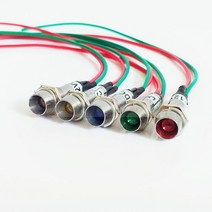 LED 8MM 표시등 방수 신호 램프 리드 와이어 전원 표시 미니, 10pcs-red-12V