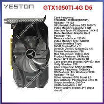 Yeston-게이밍 그래픽 카드 RTX3080/RTX3070/RTX3060/RTX3050 8-12G GDDR6 비디오 GPU HD + DP x 3 포트, 18 GTX1050TI 4G D5