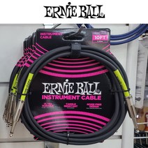 어니볼 기타 케이블 3m PVC STRAIGHT BLACK, 블랙