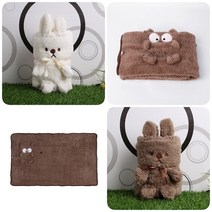 휴대용 동물인형 담요 돌돌이 베개 100X60CM 캠핑담요 여행용