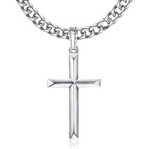 Milacolato 925 스테인리스 스틸 다이아몬드 컷 커브 쿠바 링크 체인 섬세한 마이애미 목걸 Length 30 Inches