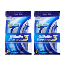 질레트 블루 3 심플 일회용 면도기, 8개입, 2개
