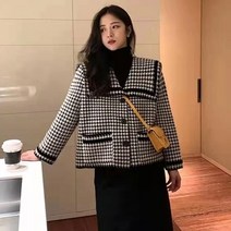 빅카라 하운드 투스 체크 니트 숏 자켓 여성 코트 가디건 패딩 야상 점퍼 가죽 겨울