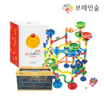 브레인숲 [KC인증] 창의력끝판왕 아키레일 탑 롤러코스터- 보관함포함/ 신나는 레일블록 교구, 단품없음