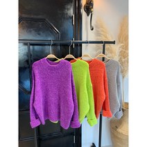 [무배]멜로디 비비드 보카시 라운드 루즈핏 알파카 니트_4color