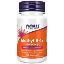 나우푸드 보충제 메틸 B-12 (메틸코발라민) 5 000mcg 태블릿 120정, 1개, 상세설명참조