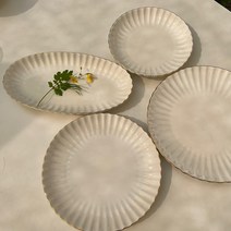 에라토 코튼 식기 홈세트 혼수그릇 신혼 식기 집들이선물 1인상차림 그릇세트, 오벌접시