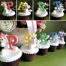 머핀케익 곰돌이는파티중 모형케익 모형머핀케익, 머핀케익(곰돌이는파티중)5p세트