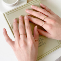 PTPS 우아한 시크 볼드 레이어드 반지 4종 1set