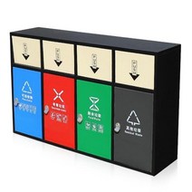 스테인레스 야외 분리수거함 재활용분리수거장 캠퍼스 휴게소 캠핑장, 단일사이즈, 4가지(스테인리스)+재떨이