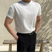 남자 머슬핏 반팔 니트 티셔츠 스판 여름옷