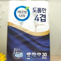 깨끗한나라 도톰한데코화장지(천연펄프 4겹)_25M*30R 롤화장지, 30롤, 1팩