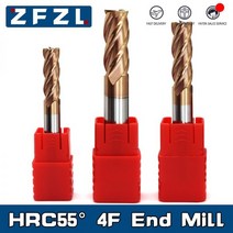 HRC55 카바이드 엔드밀 1-20mm 엔드밀 4 플루트 밀링 커터 합금 코팅 텅스텐강 절삭 공구 CNC 가공, 18X18DX100L_5PCS