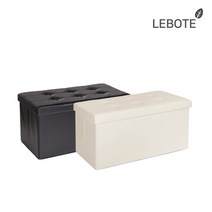 [레보떼] 벤치형 레더 인테리어 수납의자 / 아이보리 / 브라운 / 블랙 / 레드, 색상:2.벤치형 레더 브라운(Brown) 1p