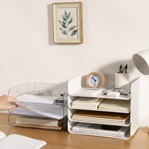 서류 A4파일 정리함 보관 트레이 수납 서류함 문서 보관함, 가로형_화이트
