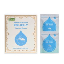 젤리 입욕제 슬라임 목욕놀이 커플 입욕젤 호캉스-코이젤리 1BOX (2개입 200g), 판타지오션(블루), 1개