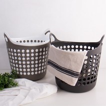 브라운컬러 튼튼한 빨래바구니 양말보관 세탁물분류, 1개, L 브라운