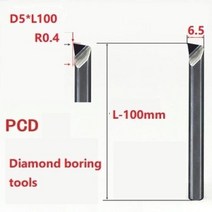 각도자 다이아몬드 보링 공구 터닝 선반 보어 커터 PCD CNC 바 스틸 알루미늄 황동 가공용 6mm 홀 스테인리, D5XL100mm