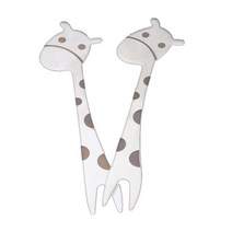 스테인레스 스틸 2 타인 기린 포크 디저트 케이크 과일 샐러드 칼레 고금류 L, 은