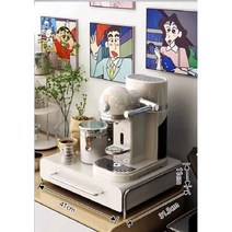 디귿수납장 북유럽이동식 슬라이드홈카페장 철제 슬라이딩 틈새, 서랍 캡슐 락 큰 흰색 크기