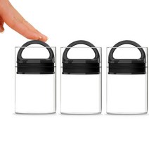 프리파라 evak 진공 밀폐용기 미니 3세트 (용기3+뚜껑3) 유리 원두보관