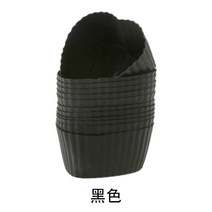 YGYYK 베이킹컵 공구 v케이크종이컵 베이킹 머핀컵 오븐 에그타르트몰드 내고온 에그타르트 유산지 세트, T10-실리콘 하트형 블랙 12개포장