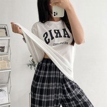 [모달! 말랑~] 파리 레터링 말랑 스판 모달 반팔 티셔츠