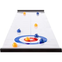 Hey! Play! 탁상용 컬링 게임 - 휴대용 실내 데스크톱 롤업 마그네틱 대회용 보드 게임 8개의 스톤이 있는, 한개옵션0