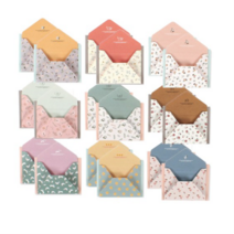 톡톡팬시 플라워 미니봉투카드 9종 세트, 혼합 색상, 4세트