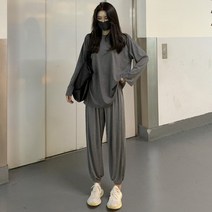 스포츠 정장 여성의 봄/여름 느슨한 패션 레저 투피스 러닝 슈트 xn