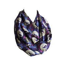 Etwoa Wolf Moon Space Pattern Infinity Scarf Circle Loop Scarf